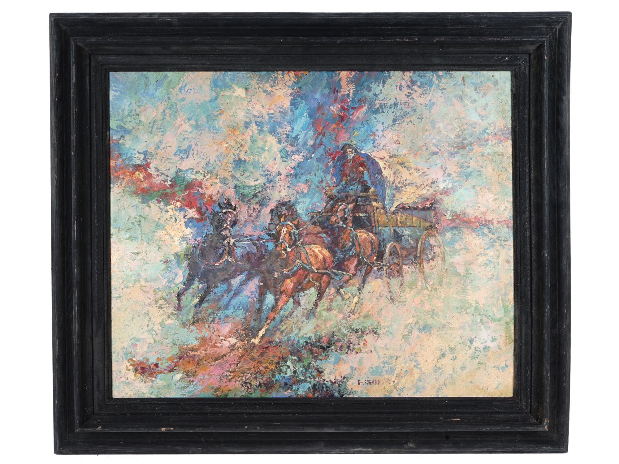 AMERICAN HORSES OIL PAINTING BY GERALD BOGARD PIC-0